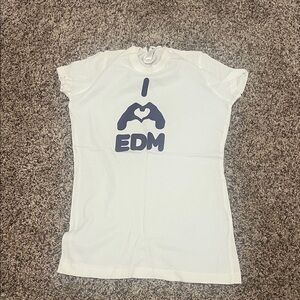 White EDM Love Graphic Tee